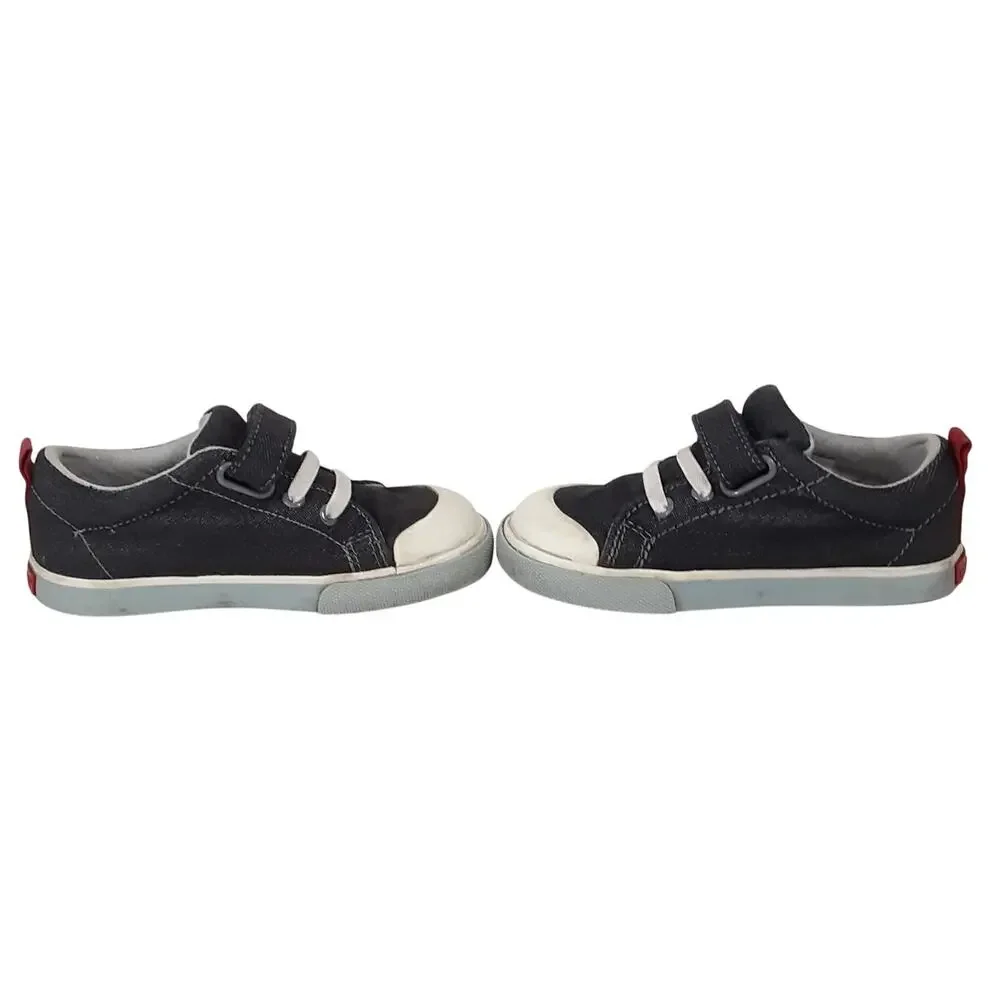 See Kai Run Stevie II Canvas Sneakers Denim Blue Boys 8 Hook and Loop Strap
